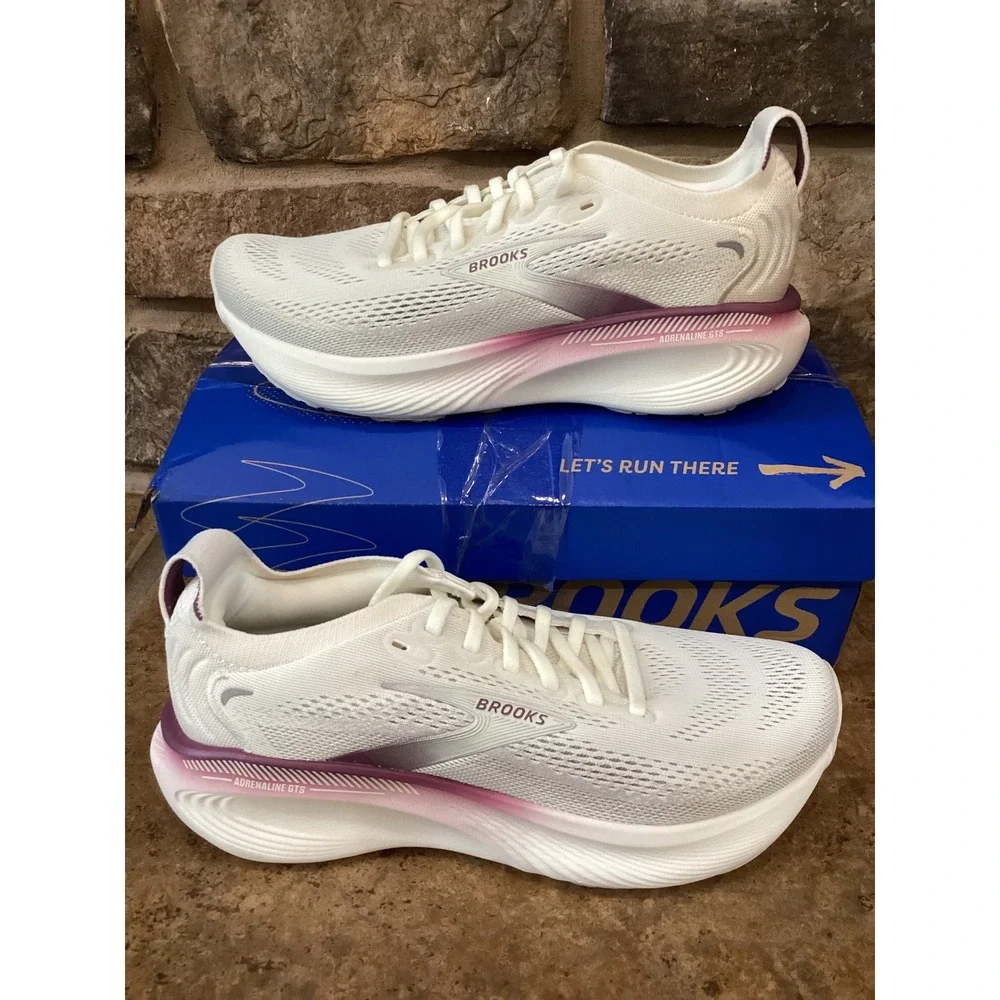 Brooks Adrenaline GTS 25 Womens Size 7.5 Coconut Argyle Running Shoes New